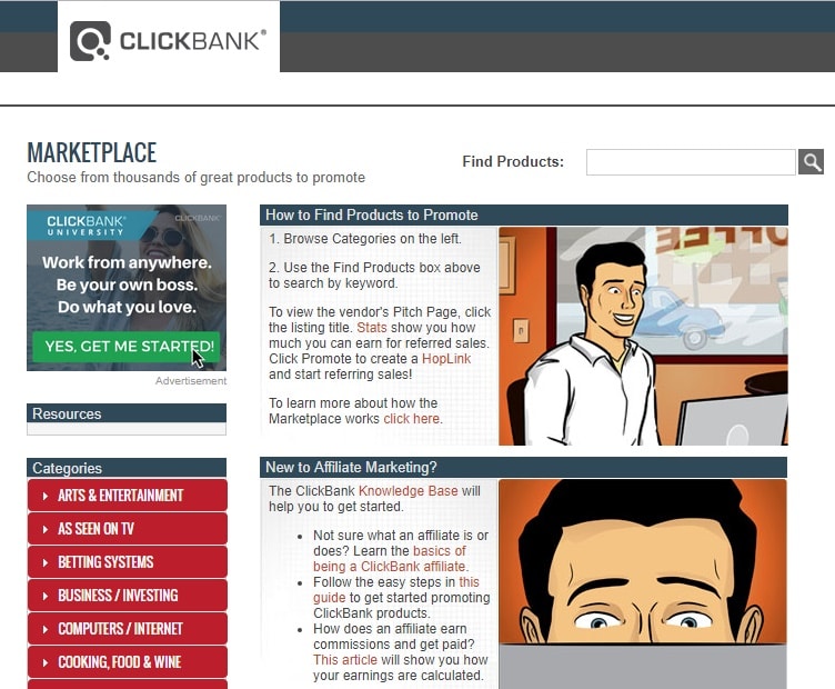 clickbank categories top affiliate product