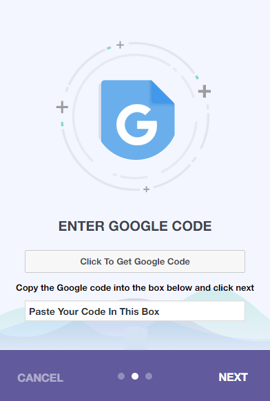 Enter google code-min