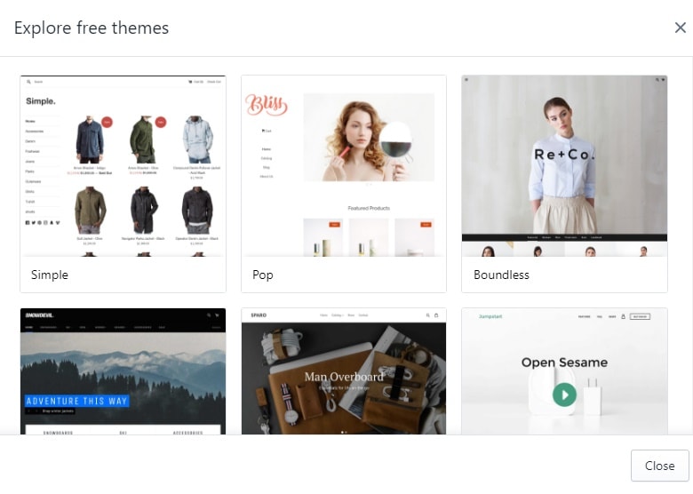 examples of shopify themes