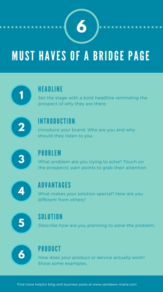 6 must haves of a bridge page
