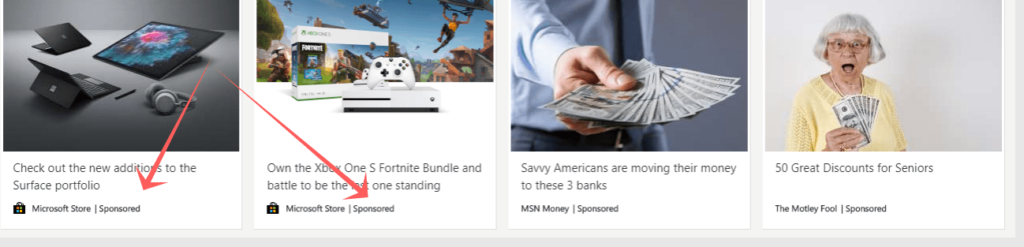 here is what native ads look like on msn 